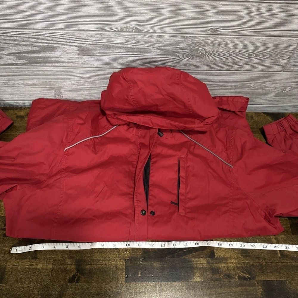 Eddie Bauer Red Hooded Windbreaker Jacket Womens XL WeatherEdge Nylon Zip - Picture 7 of 9